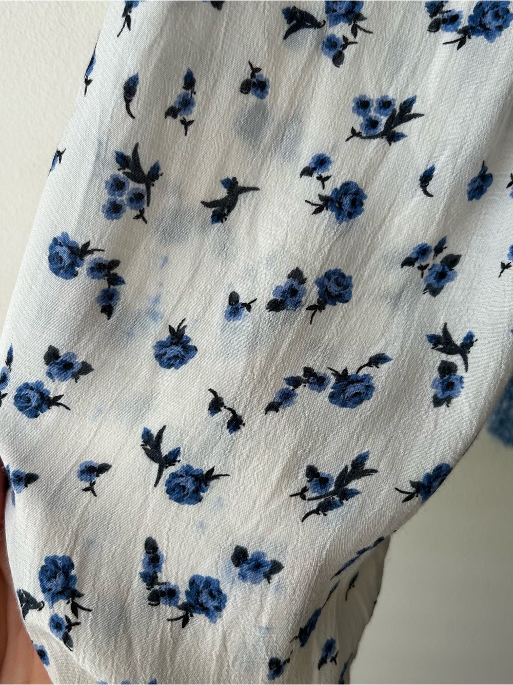 Anthropologie Maeve Layered Sweater Vest Blue White Floral L - Picture 6 of 14